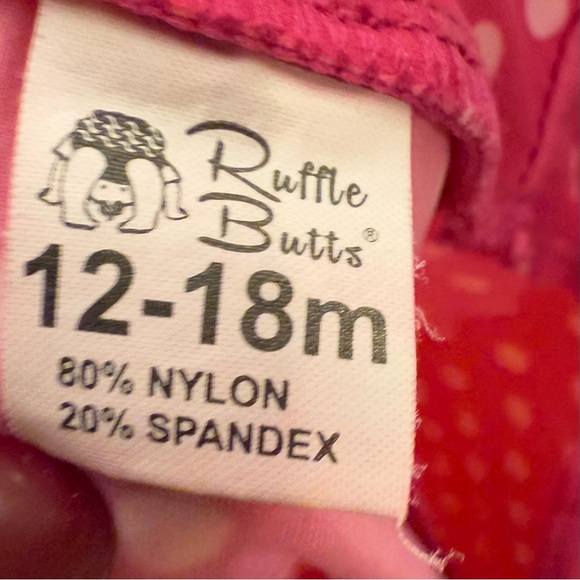 Ruffle Butts Rugged Butts Berry Polka Dot Rash Guard Top Only Size 12 18 months - Picture 7 of 8